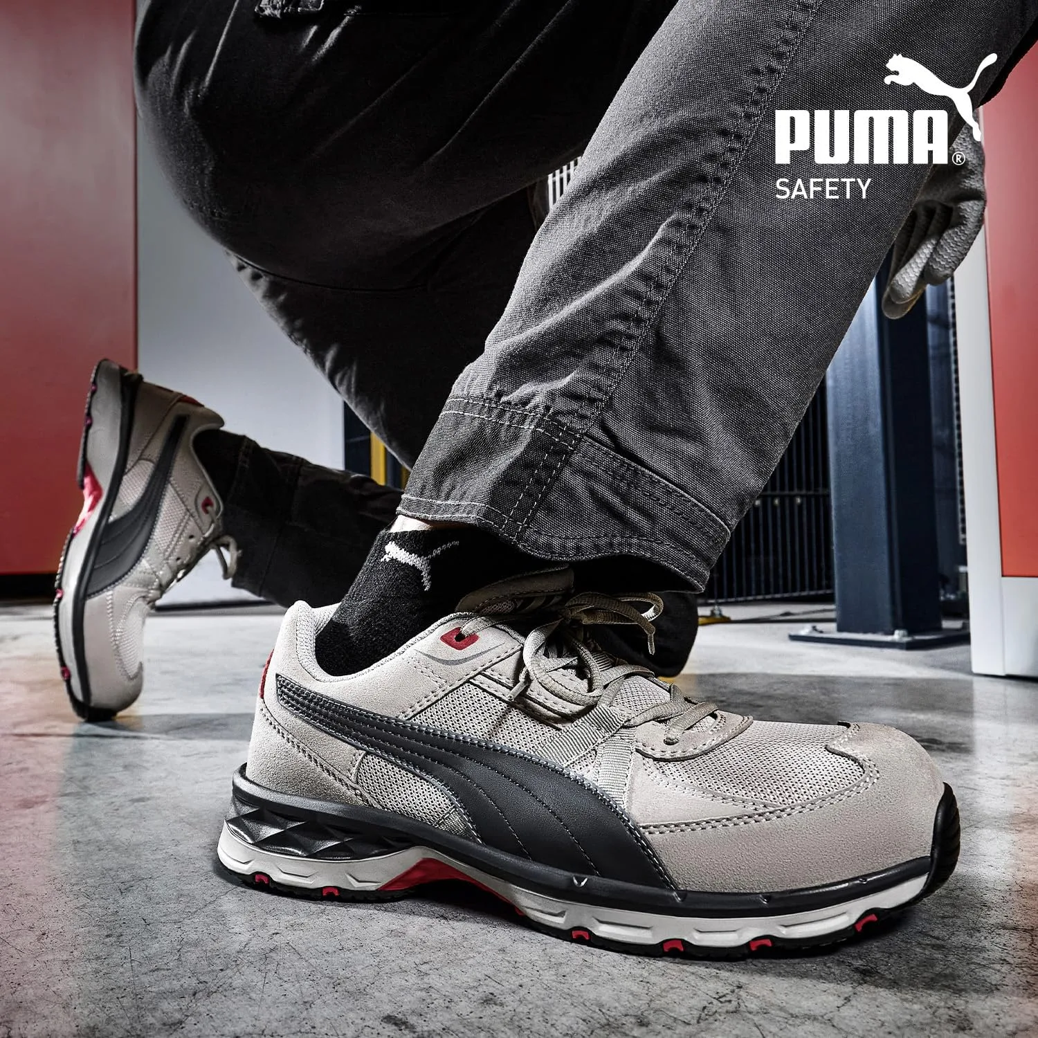 Мужские защитные кроссовки PUMA VANTI Low S1PS ESD с защитным носком и противоскользящей подошвой, серый — фото 2