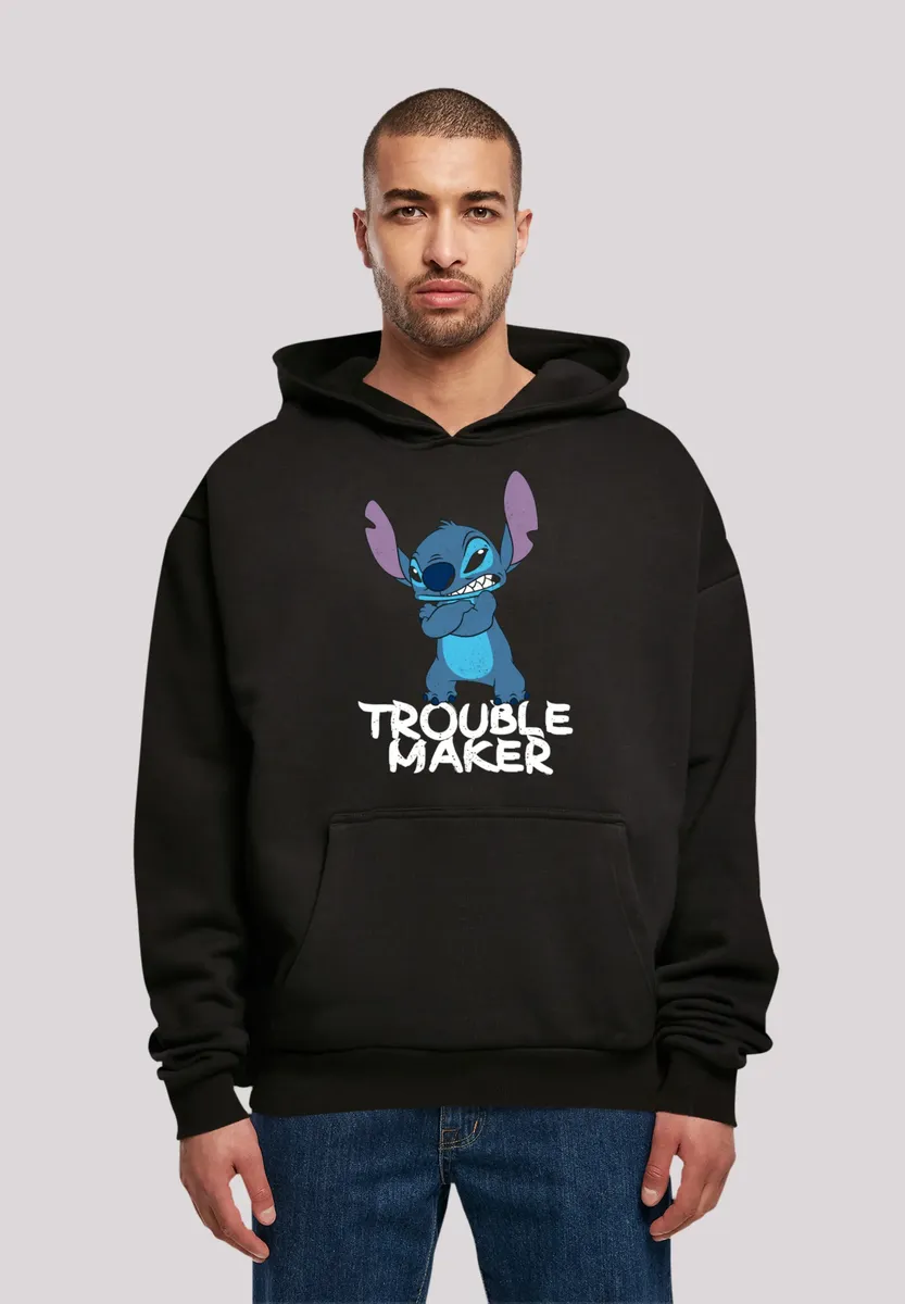 

F4NT4STIC Толстовка "Disney Lilo & Stitch Trouble Maker Hooded Sweater", премиум качество, черный