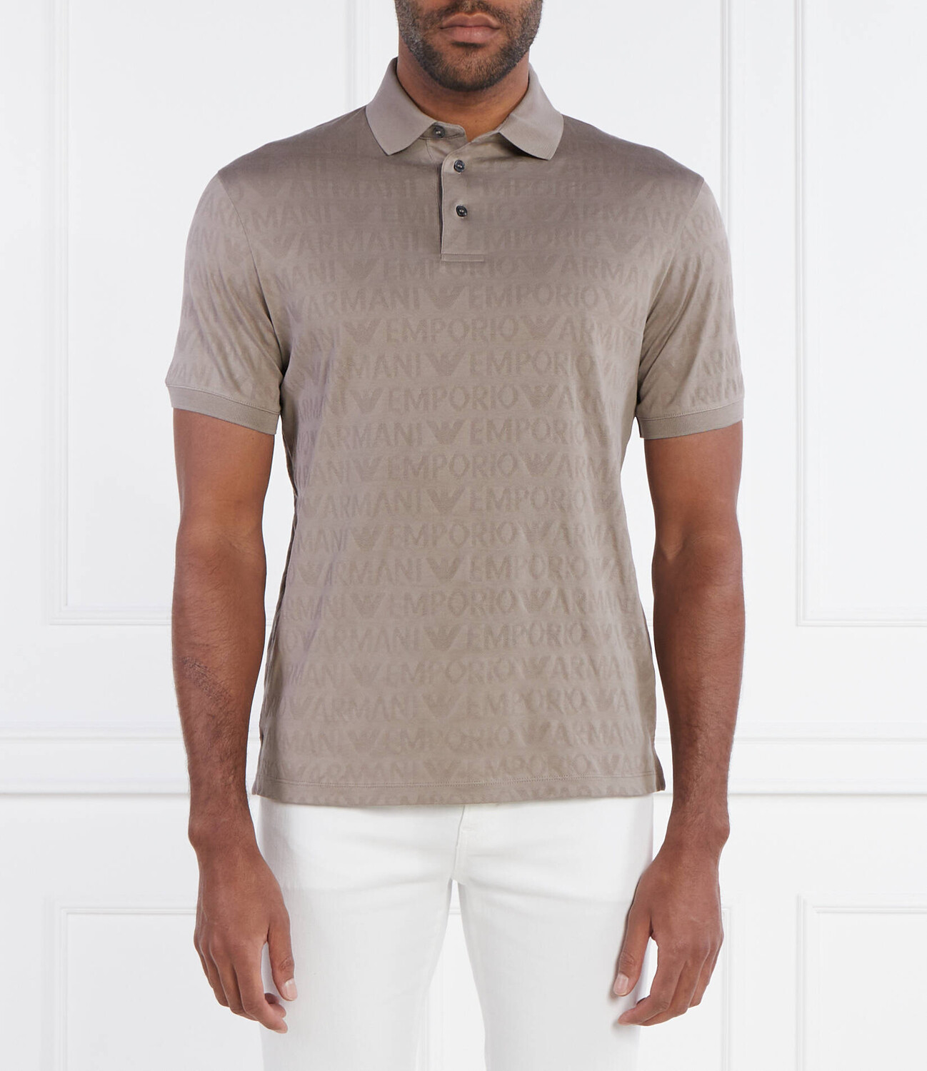 

Поло Emporio Armani Regular Fit, бежевый