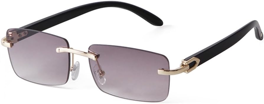 

Солнцезащитные очки без оправы для женщин и мужчин, винтажные прямоугольные солнцезащитные очки с защитой от УФ-излучения UV400, очки для вождения, модные безоправные градиентные очки generic, C8