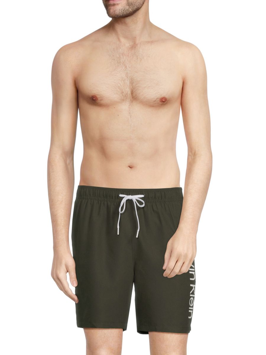 

Плавки-шорты с логотипом Core Volley Calvin Klein, оливковый