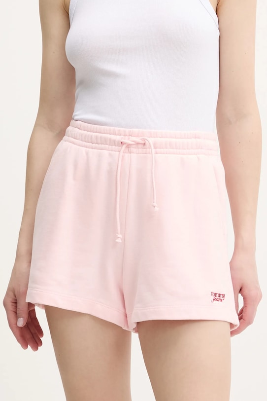 

Хлопковые шорты Tommy Jeans, розовый