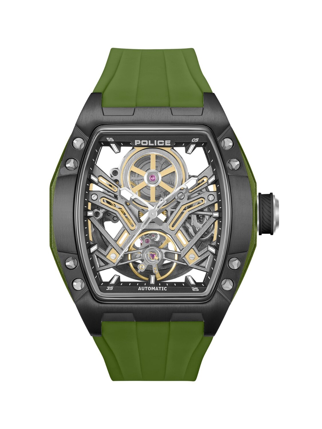 

POLICE Аналоговые часы 'Tampa' в зеленом цвете