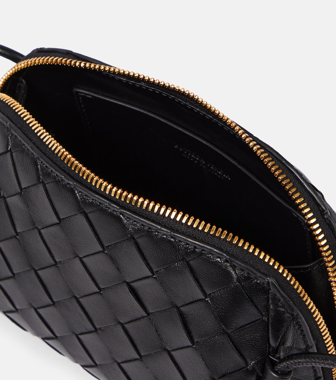 Концертный мини-кошелек Intrecciato из кожи Bottega Veneta, Black-Gold — фото 3
