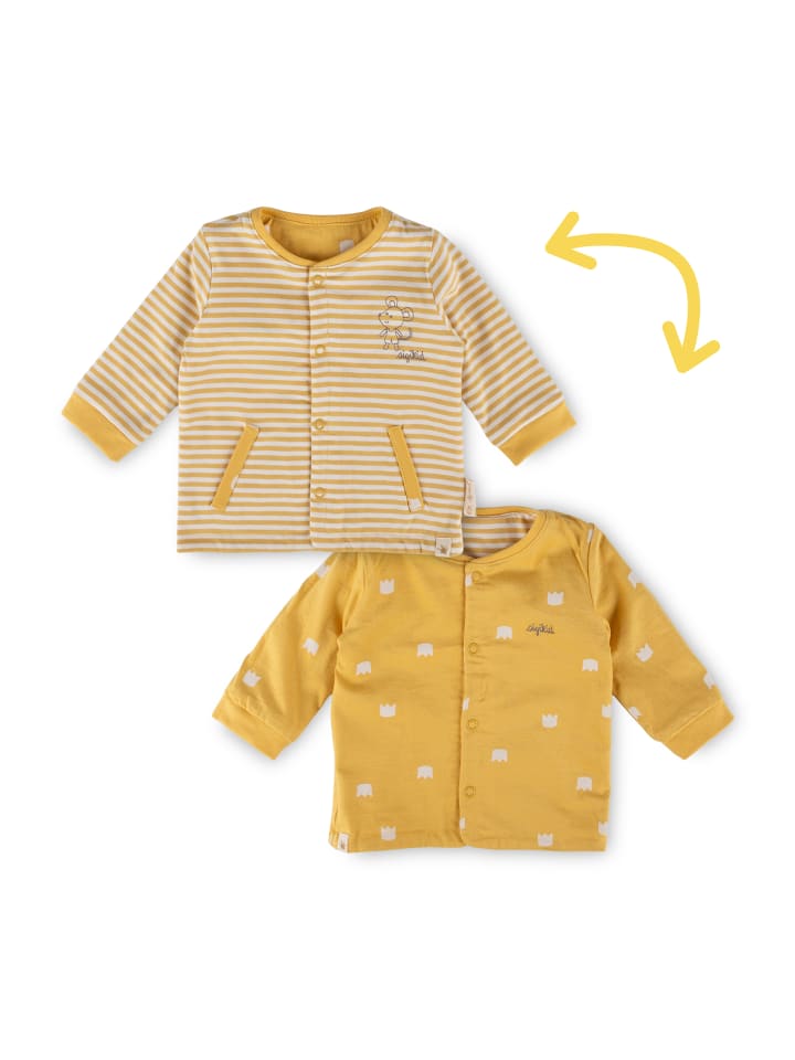 Sigikid Двусторонняя детская куртка Classic Baby желтого цвета — фото 2
