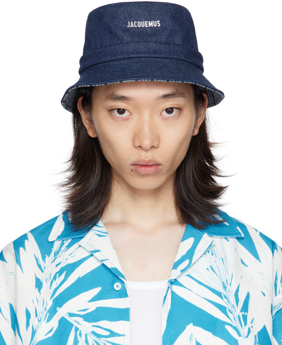 

Панама цвета индиго La Casa 'Le bob Gadjo' JACQUEMUS, Navy/Navy stripe