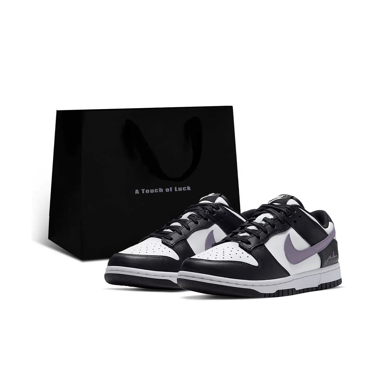 

Nike Dunk Abrasion Resistant низкие кроссовки для скейтбординга Unisex Black White Purple