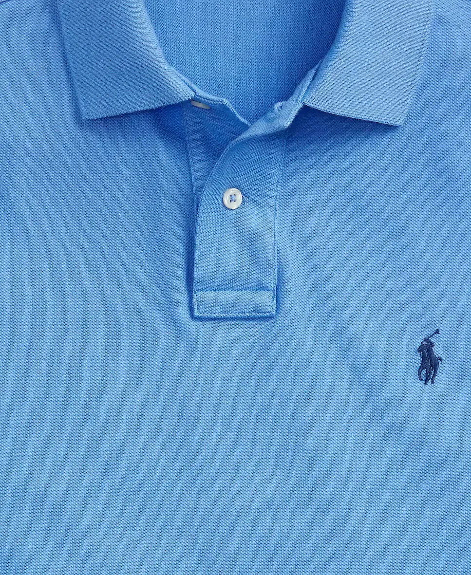 Мужское поло из пике Custom Polo Ralph Lauren, синий — фото 4