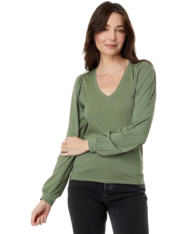 

Футболка bobi Los Angeles V-Neck Puff Sleeve, цвет Sprout