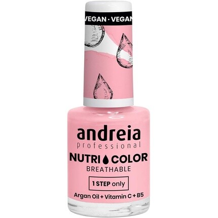 

Андрея Профессиональный дышащий лак для ногтей NutriColor Веганский дизайн ногтей своими руками без применения жестокости со стойким глянцевым покрытием Цвет NC29 Сахарная вата Розовый 10,5 мл Andreia