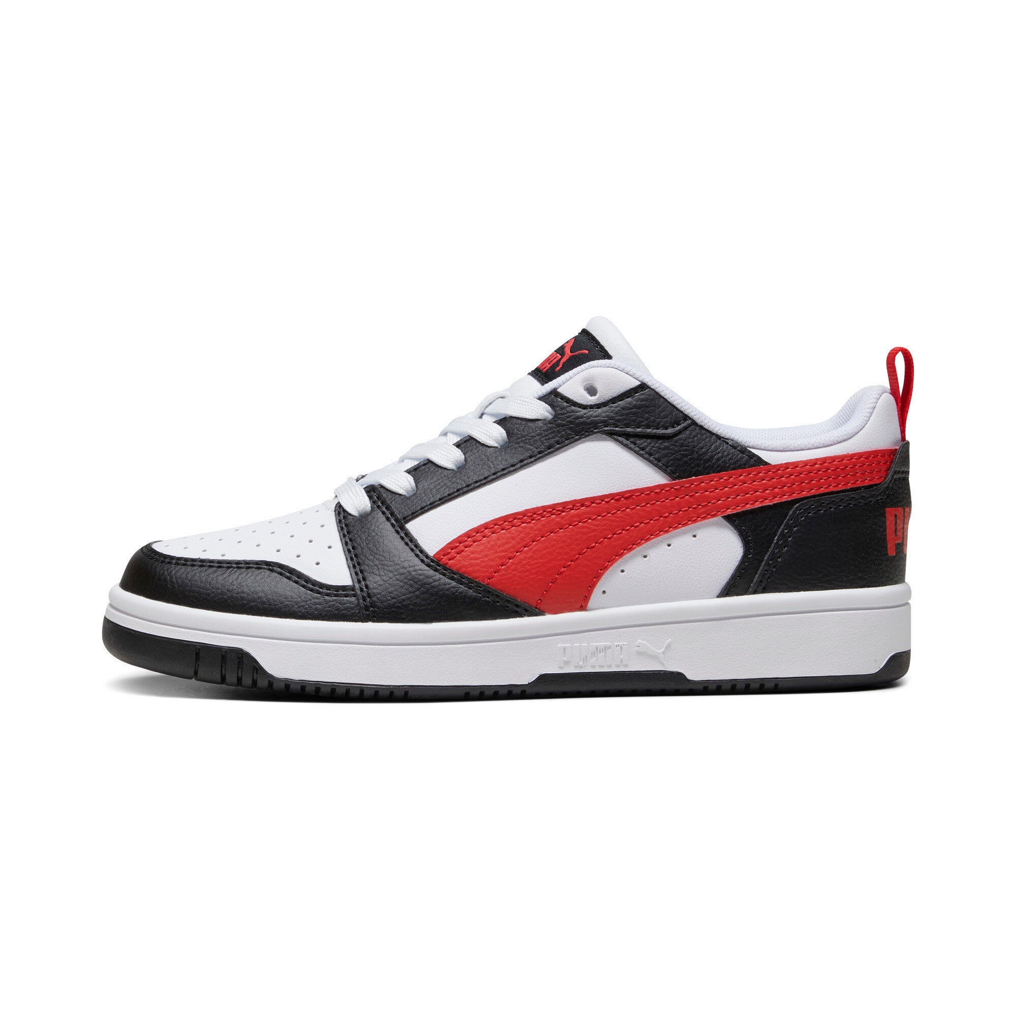 

Кроссовки PUMA Big Kids Rebound V6 Lo, цвет white/for all time red/black