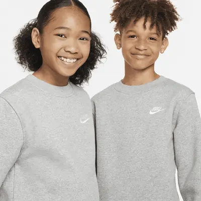 Толстовка Nike Sportswear Club Fleece, серый/белый — фото 3