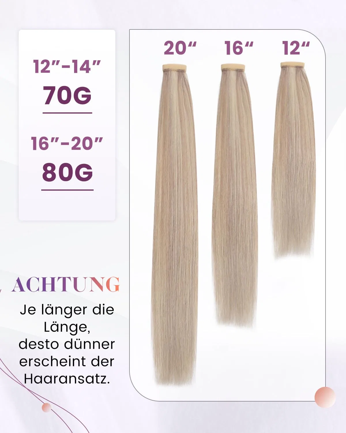 Накладной хвост из натуральных волос LaaVoo Highlight Blonde, 70 г, 30 см Laavoo, P-#P18/613 — фото 2