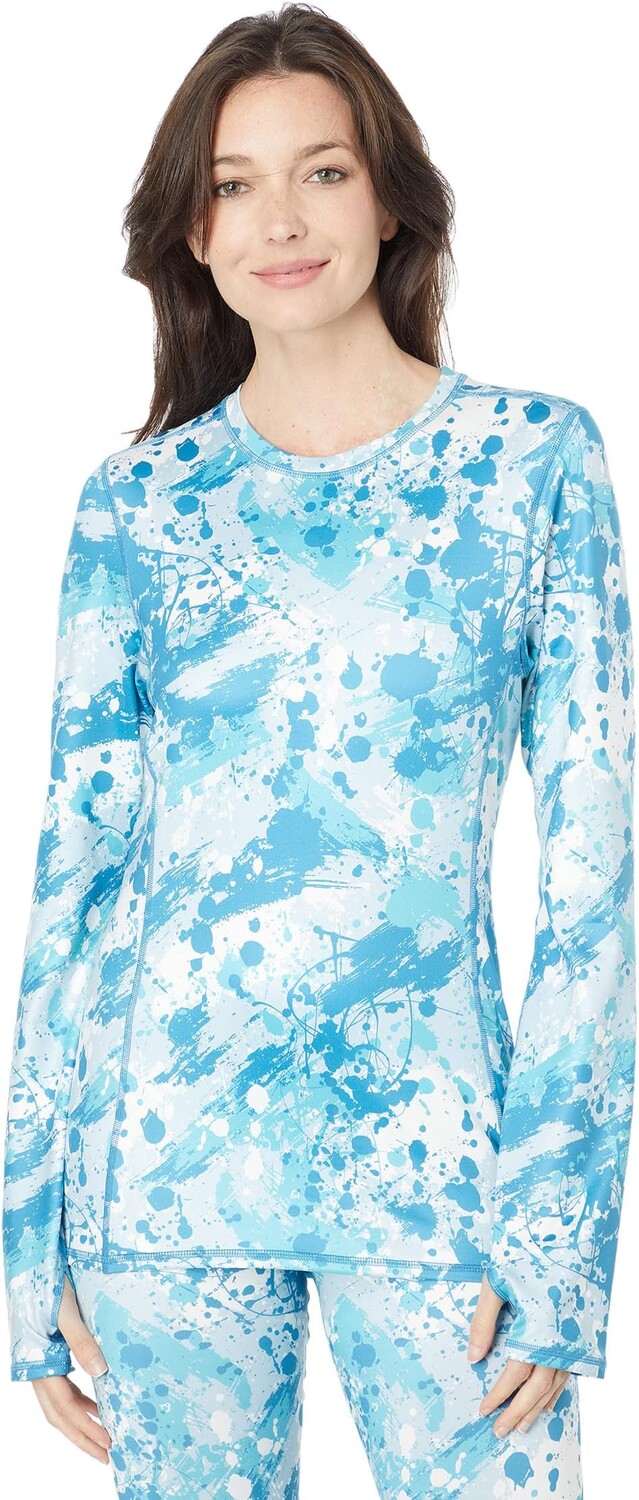 

Пуловер Hot Chillys Micro-Elite Chamois Printed Crew Neck, цвет Blue Skies Camo