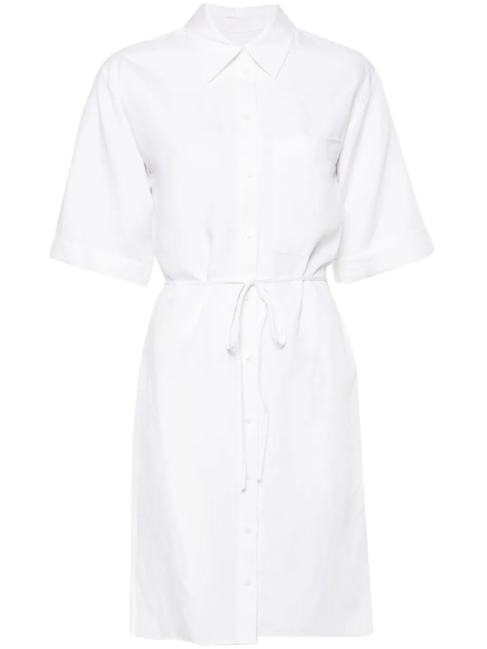 

Платье-рубашка с короткими рукавами и поясом Calvin Klein, белый
