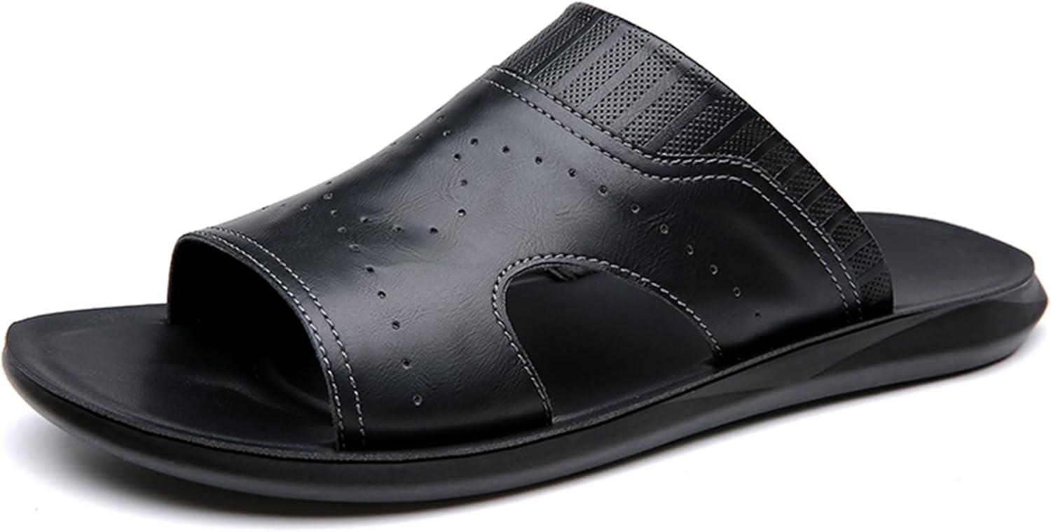 

Мужские сандалии с мягкой подкладкой, удобные спортивные тапочки для дома и улицы, пляжные сандалии Abborora, черный