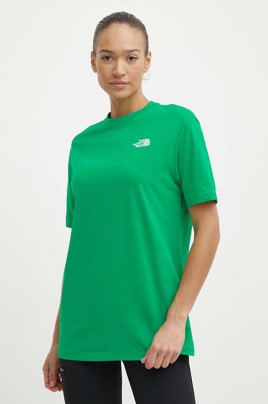 

Хлопковая футболка WS/S Essential Oversize Tee The North Face, зеленый