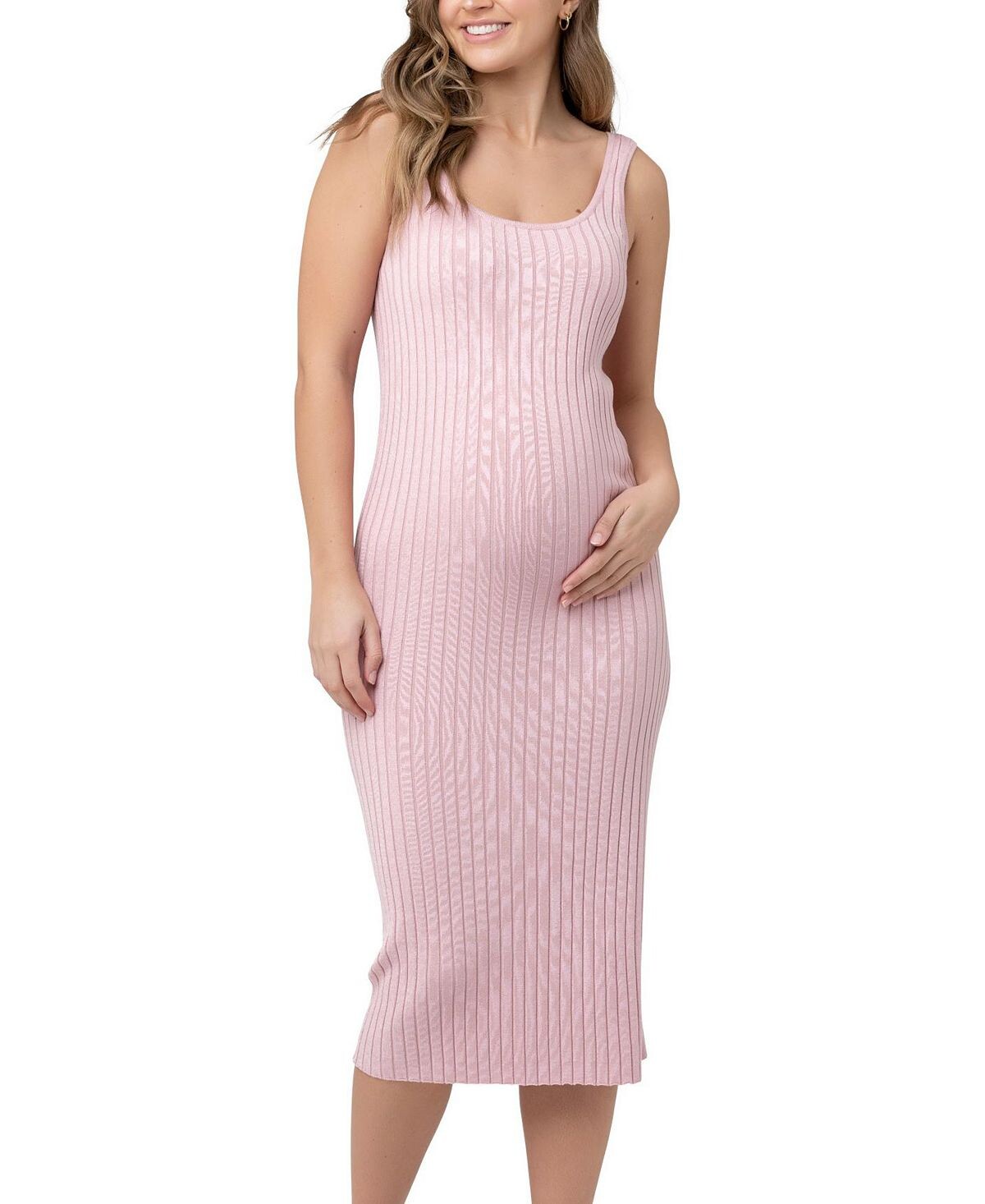 

Платье-майка в рубчик Carmen для беременных Ripe Maternity, розовый