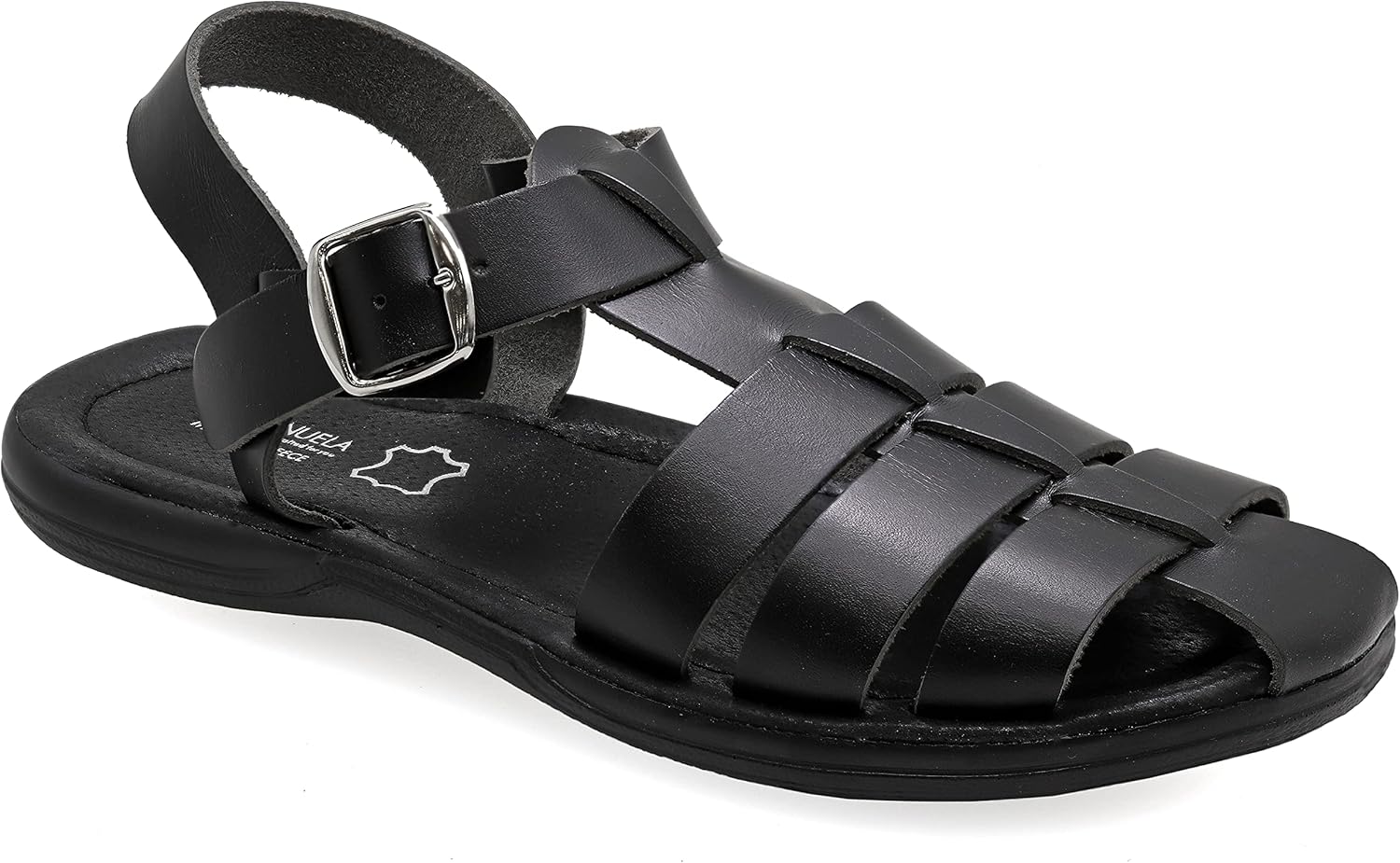 

Мужские сандалии Emmanuela в стиле Древней Греции, комфортные кожаные сандалии для рыбаков, с мягкой стелькой, ручная работа, регулируемая пряжка, летняя обувь высокого качества Emmanuela Handcrafted For You, черный