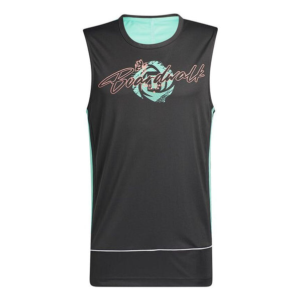 

Спортивная футболка bw rose tank printing basketball sports vest black Adidas, черный