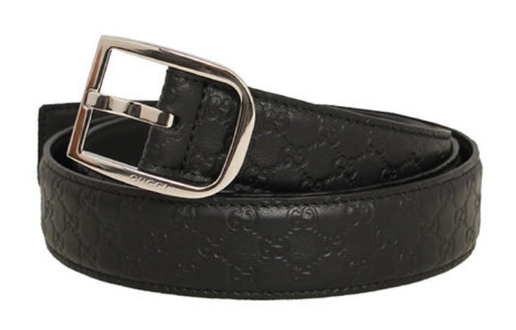 GUCCI Кожаный ремень мужской темно-синий шириной 4 см, Dark Blue — фото 4