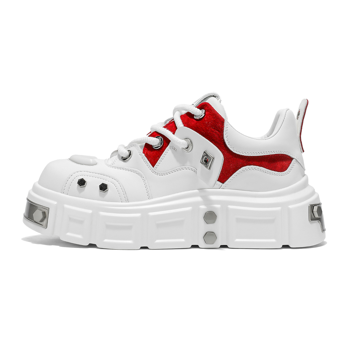 

M.M Party Мужские низкие кеды бело-красные, цвет White Red