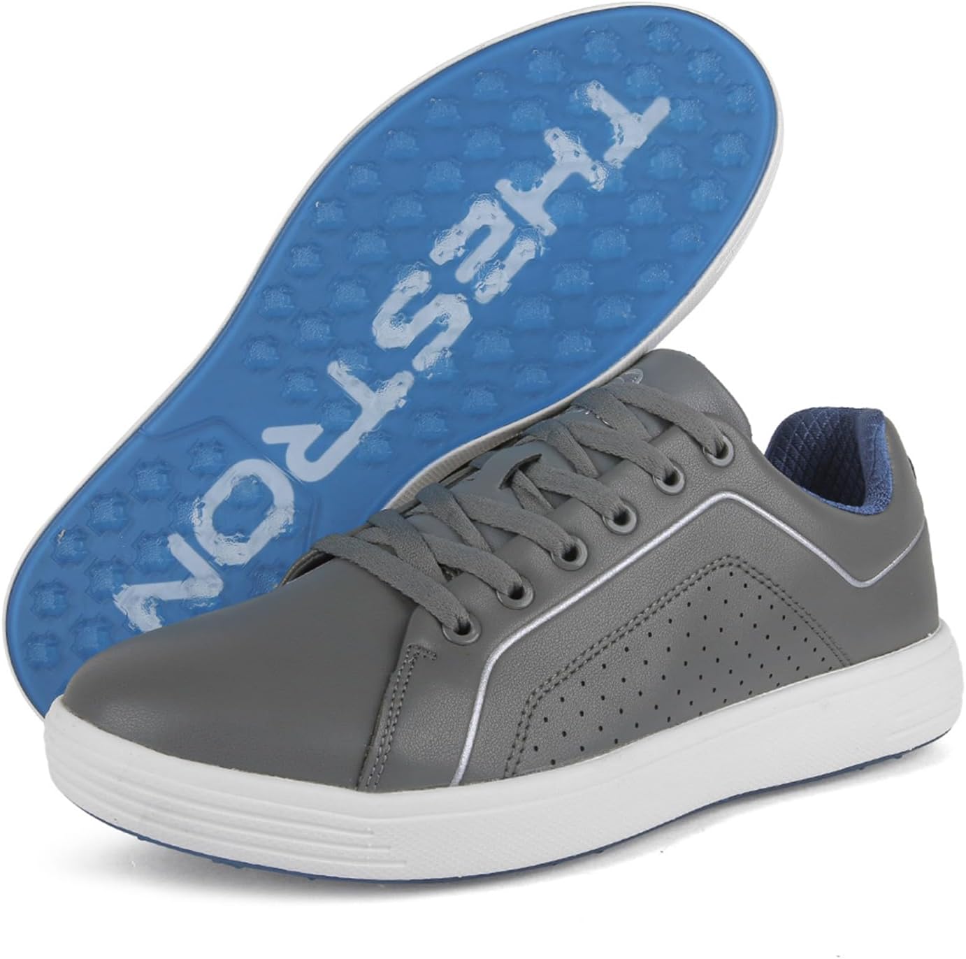 

Мужские гольф-туфли без шипов Профессиональная обувь для гольфа Роскошная обувь для прогулок для гольфистов на открытом воздухе Zakey, серый