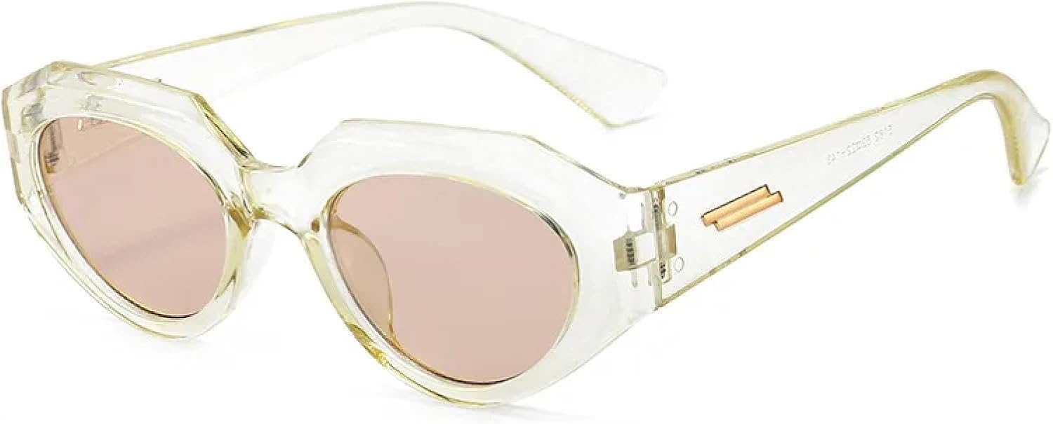 

Панк-очки овальной формы «кошачий глаз» для женщин и мужчин, винтажные очки в стиле стимпанк с леопардовым принтом, защита от УФ-излучения UV400 UATXTAU, Lightyellow-brown