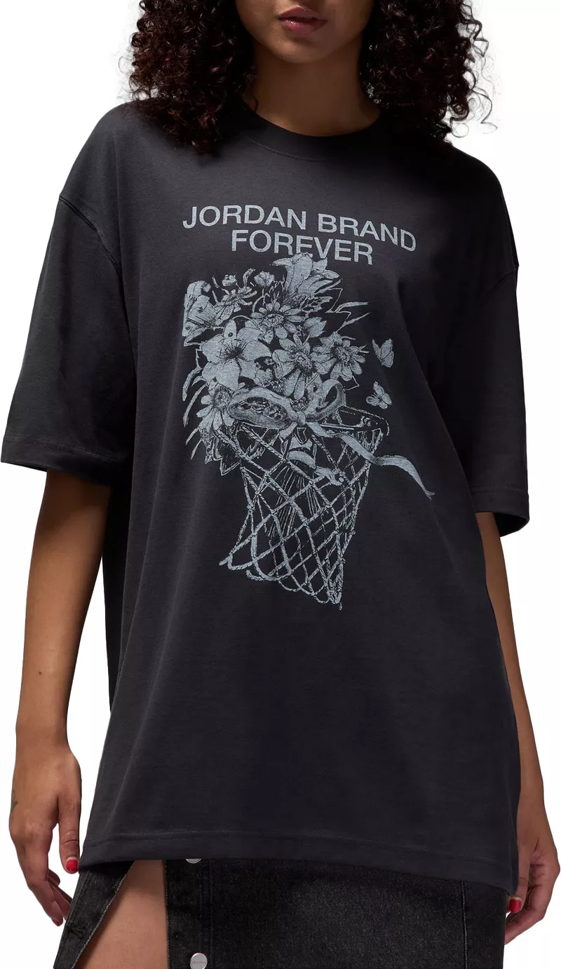 

Женская футболка оверсайз с рисунком Jordan, цвет Off Noir