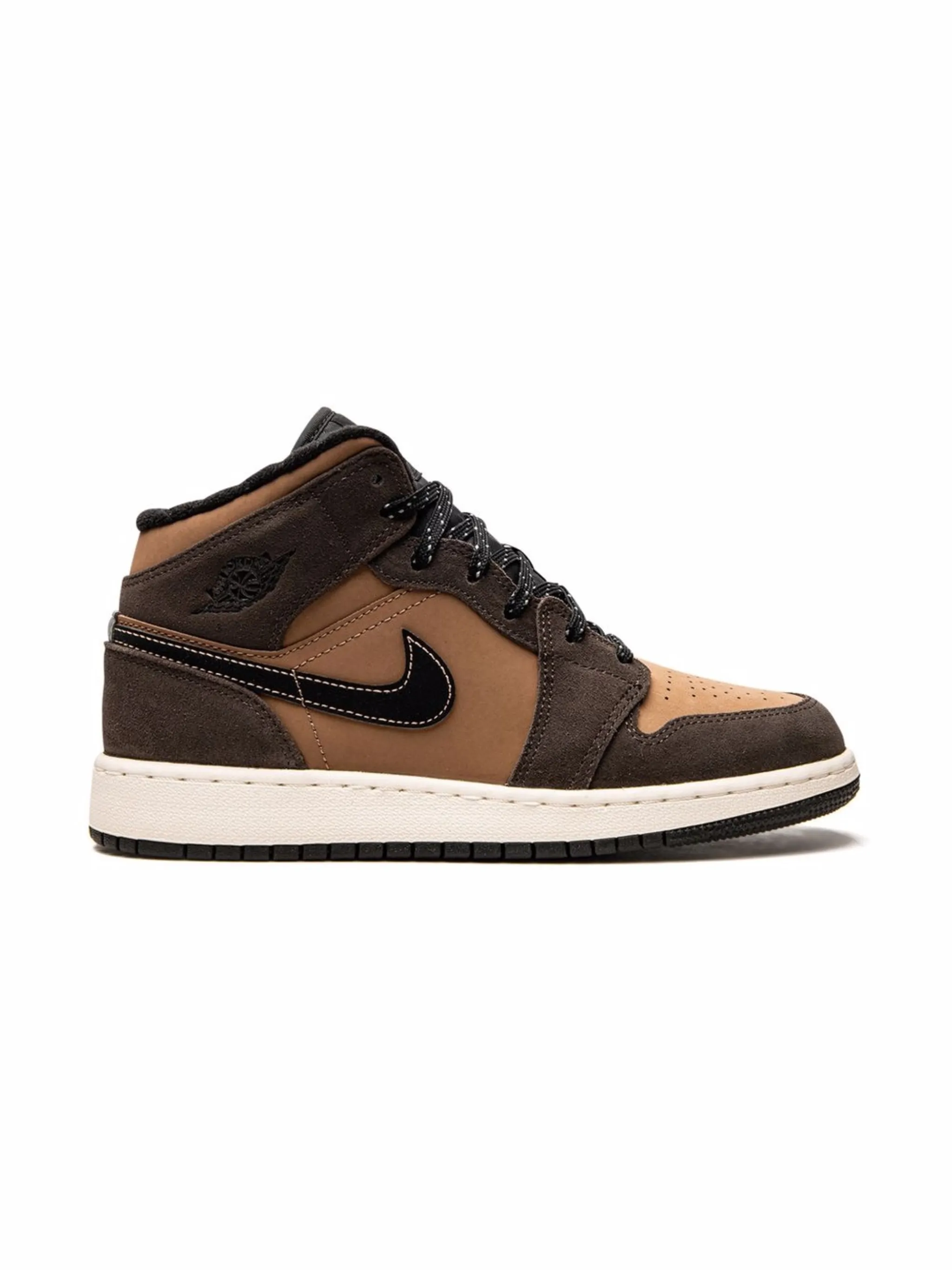 Кроссовки Air Jordan 1 Mid SE Jordan Kids, коричневый — фото 2