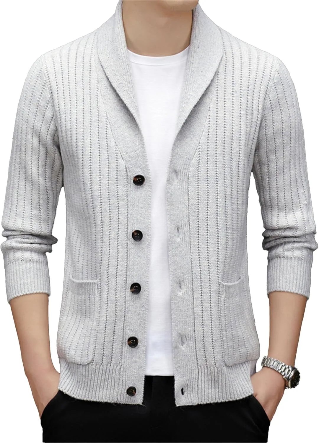 

Мужской кардиган свитер slim retro jacquard Maiyifu-GJ