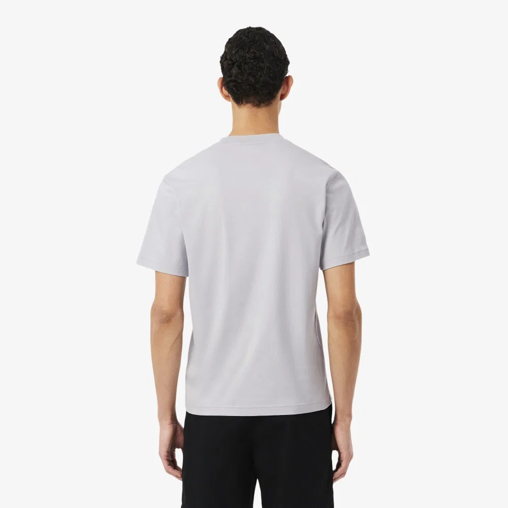 Футболка мужская Lacoste Paris Pack Interlock, хлопок 100%, светло-серый — фото 3