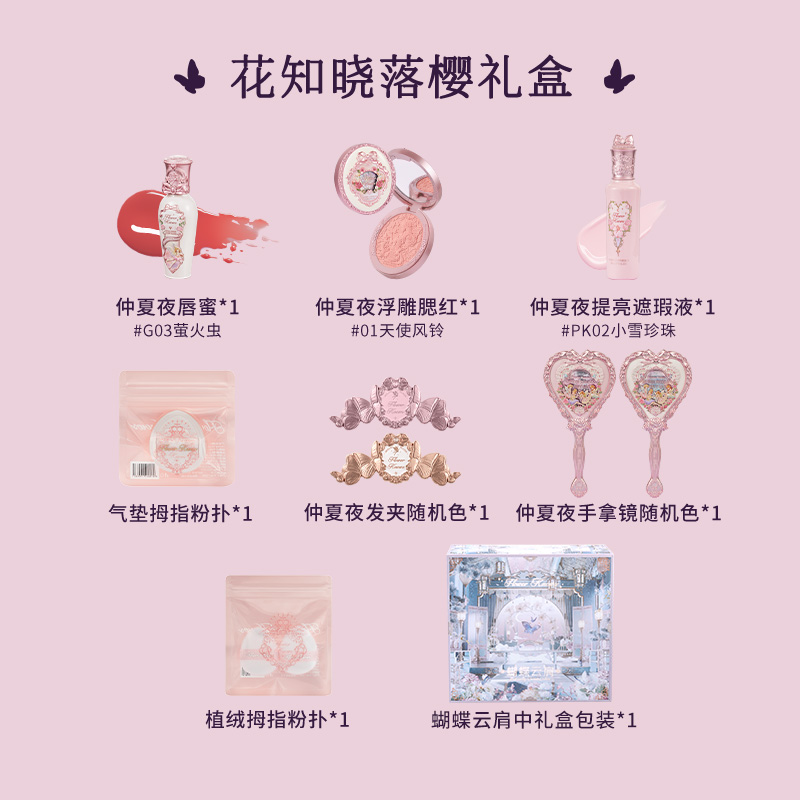 Набор косметики FlowerKnows Cherry Blossom Box с легкой растушевкой и натуральным глянцевым блеском для губ Flower Knows — фото 2