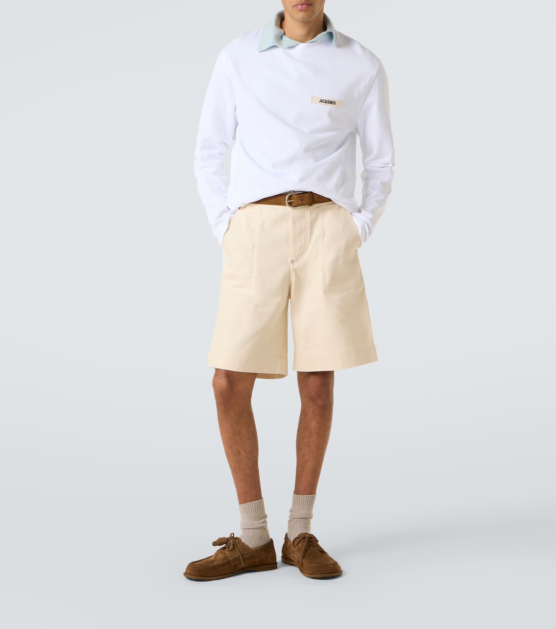 Футболка из хлопкового флиса с рубчиком Jacquemus, белый — фото 2