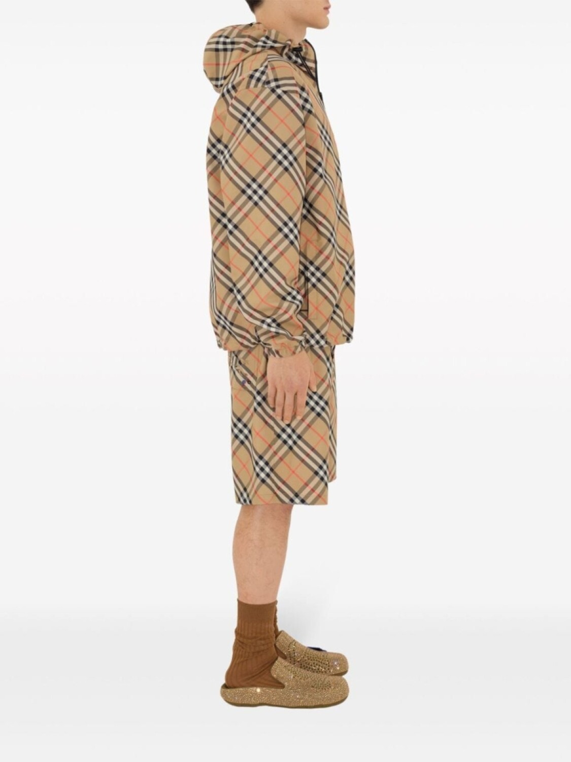 Куртка Burberry двусторонняя Vintage Check с капюшоном, коричневый — фото 3