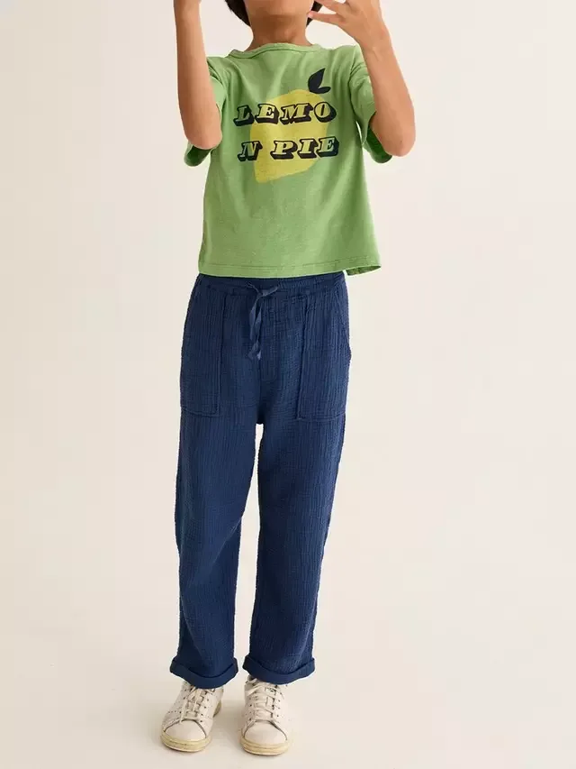 Детские хлопчатобумажные брюки Cozmo Kids Ikerk, темно-синие Cozmo Brand — фото 3
