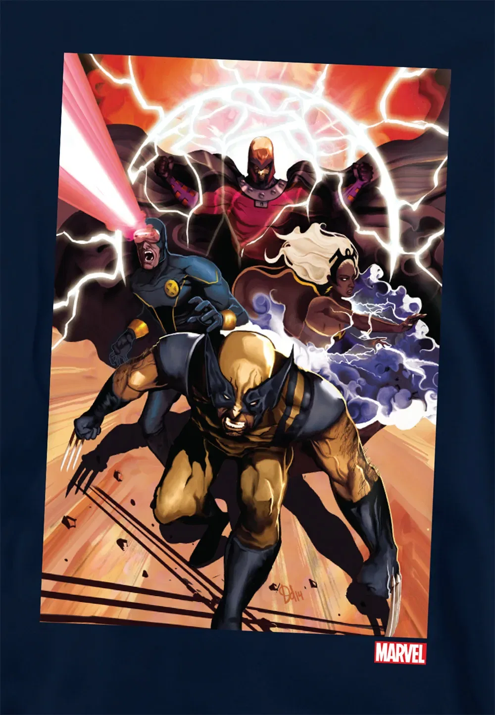 Детский худи Marvel X-Men Team Attack, темно-синий, темно-синий — фото 2