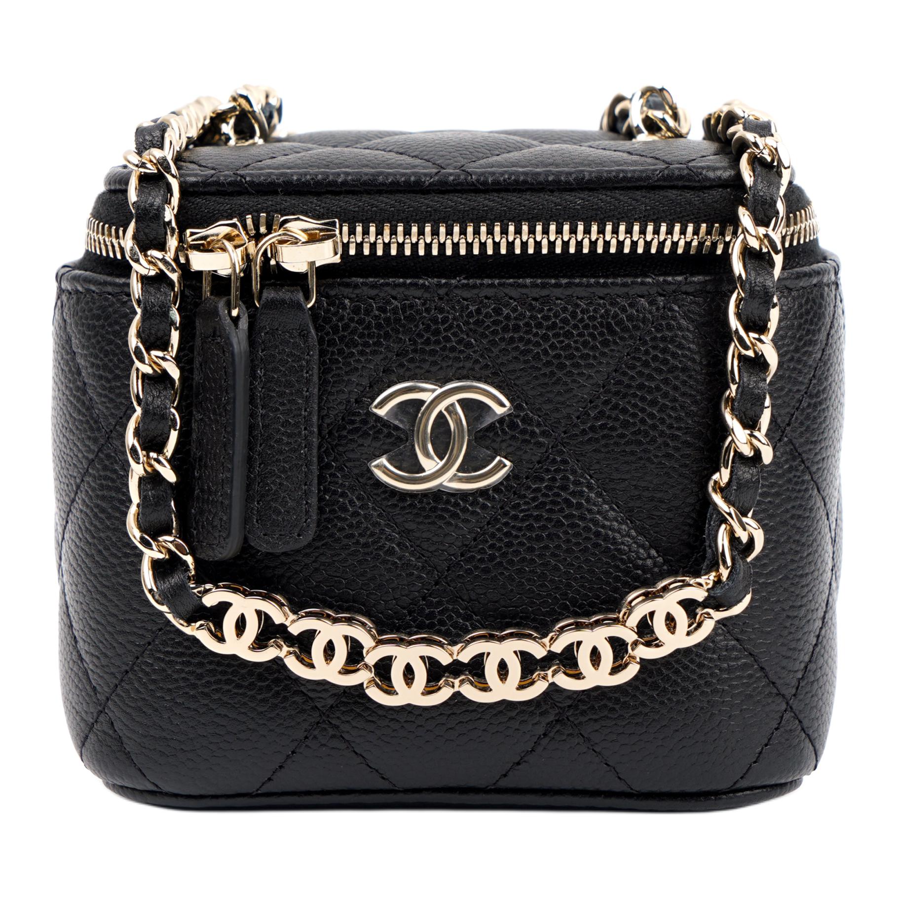

CHANEL Текстурированная кожаная сумка-бокс через плечо трансформер женская черная