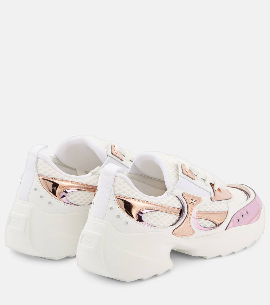 Кожаные кроссовки Viv' on the Run Roger Vivier, M417(Rosa Taffe)+B001(Bianco) — фото 2