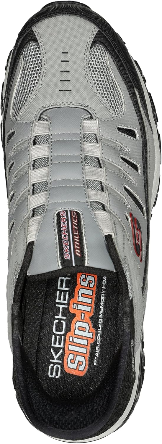 Мужские мокасины Skechers Afterburn M. Fit Ridgeburn без застежек с легким надеванием, черный/серый — фото 3