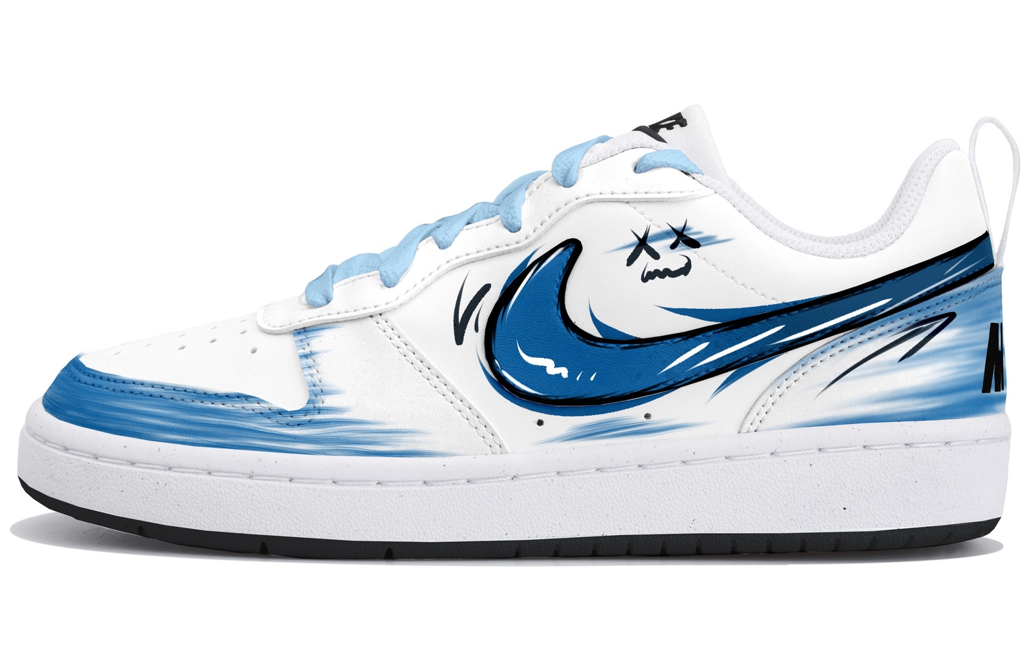

Nike Court Borough Low top Kids' Skateboarding Shoes White Blue Teenagers