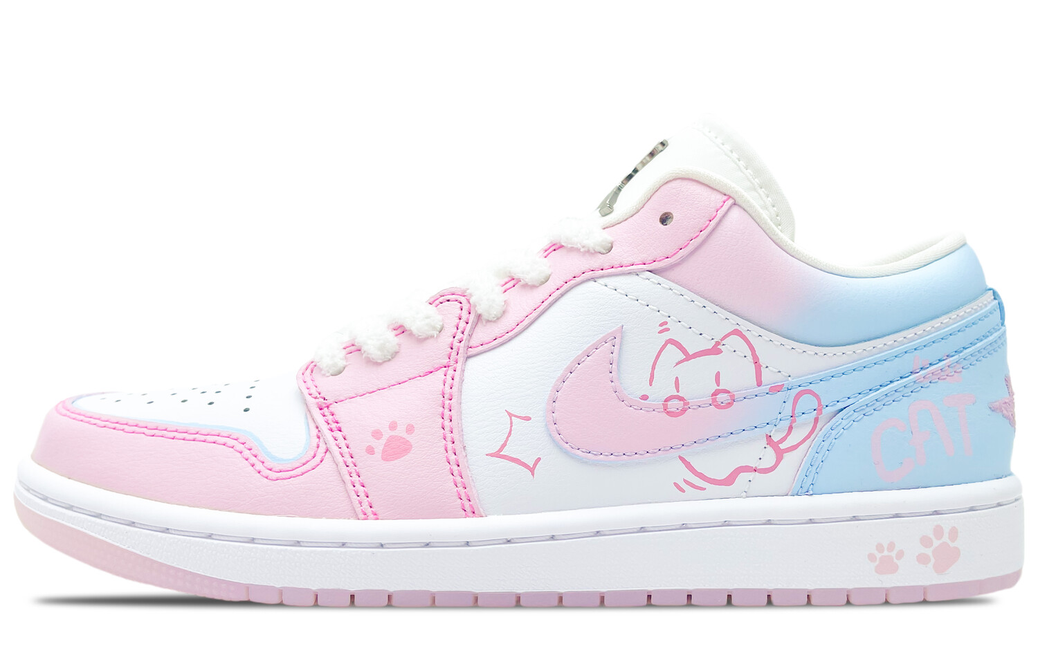 

Кроссовки Air Jordan 1 Vintage Basketball Shoes Women's Low-top Pink, белый