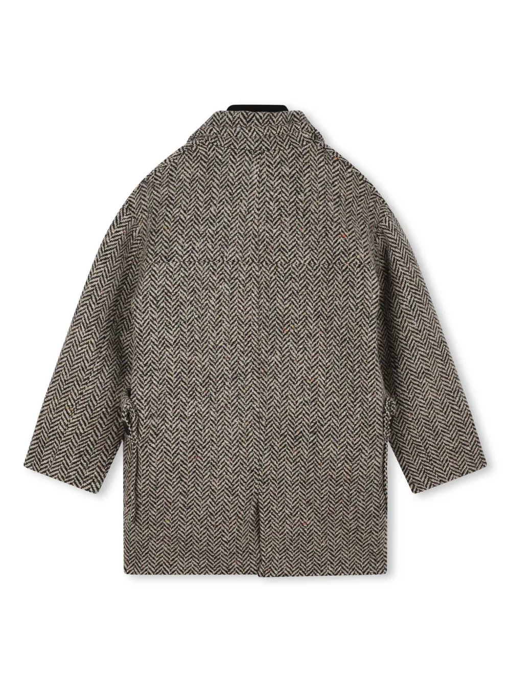 Однобортное пальто с узором в елочку Lanvin Enfant, черный — фото 2