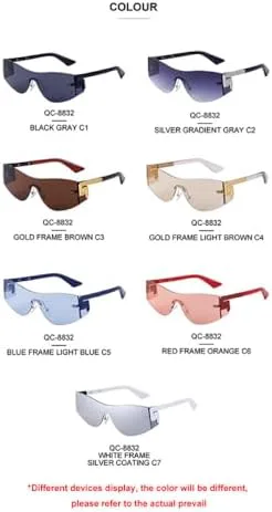 

Стильные, модные, персонализированные солнцезащитные очки без оправы для мужчин и женщин в элегантном панк-стиле с защитой от ультрафиолета UV400 MTZJH, C2