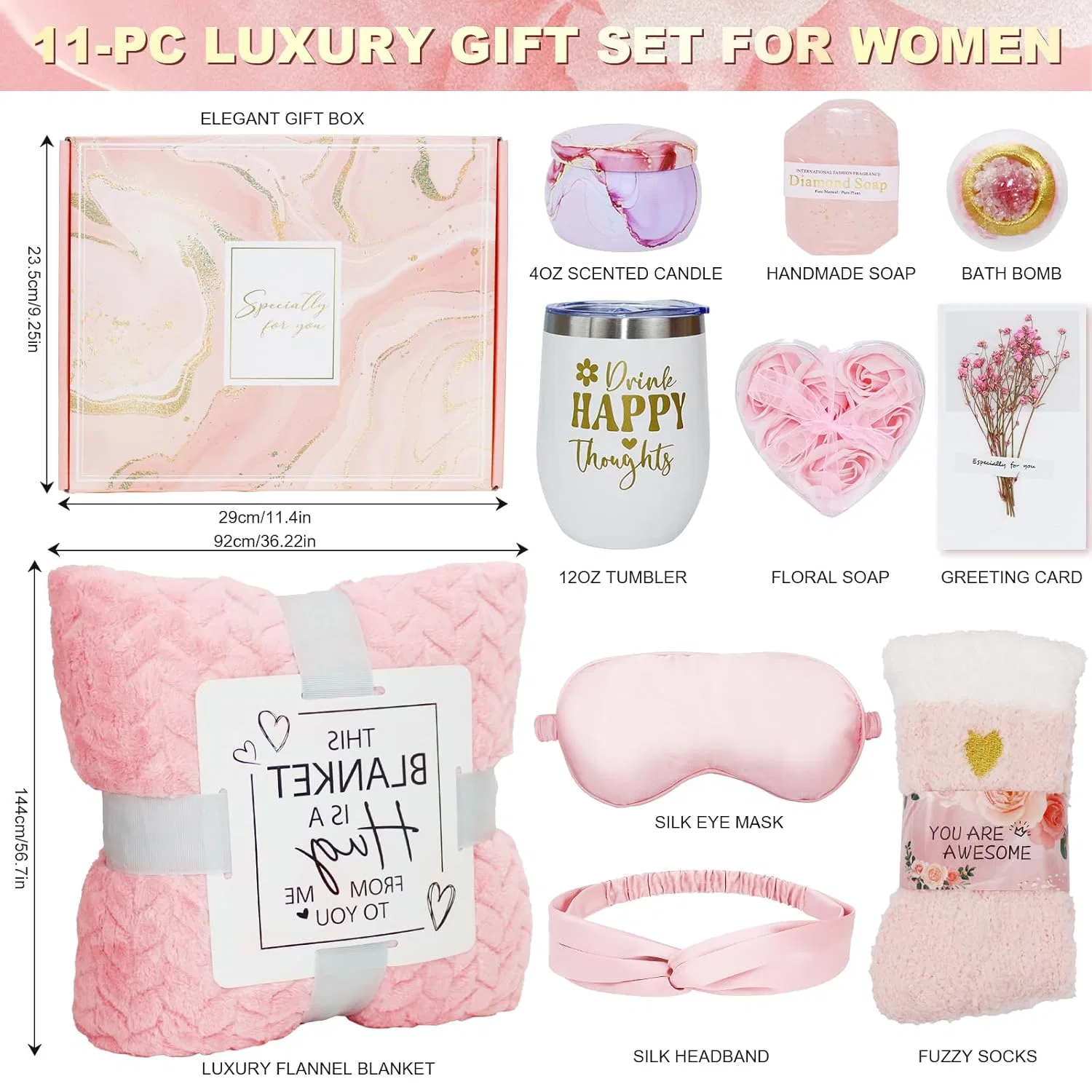 Подарочный набор для женщин Wellness Gifts, розовый Malloom — фото 2