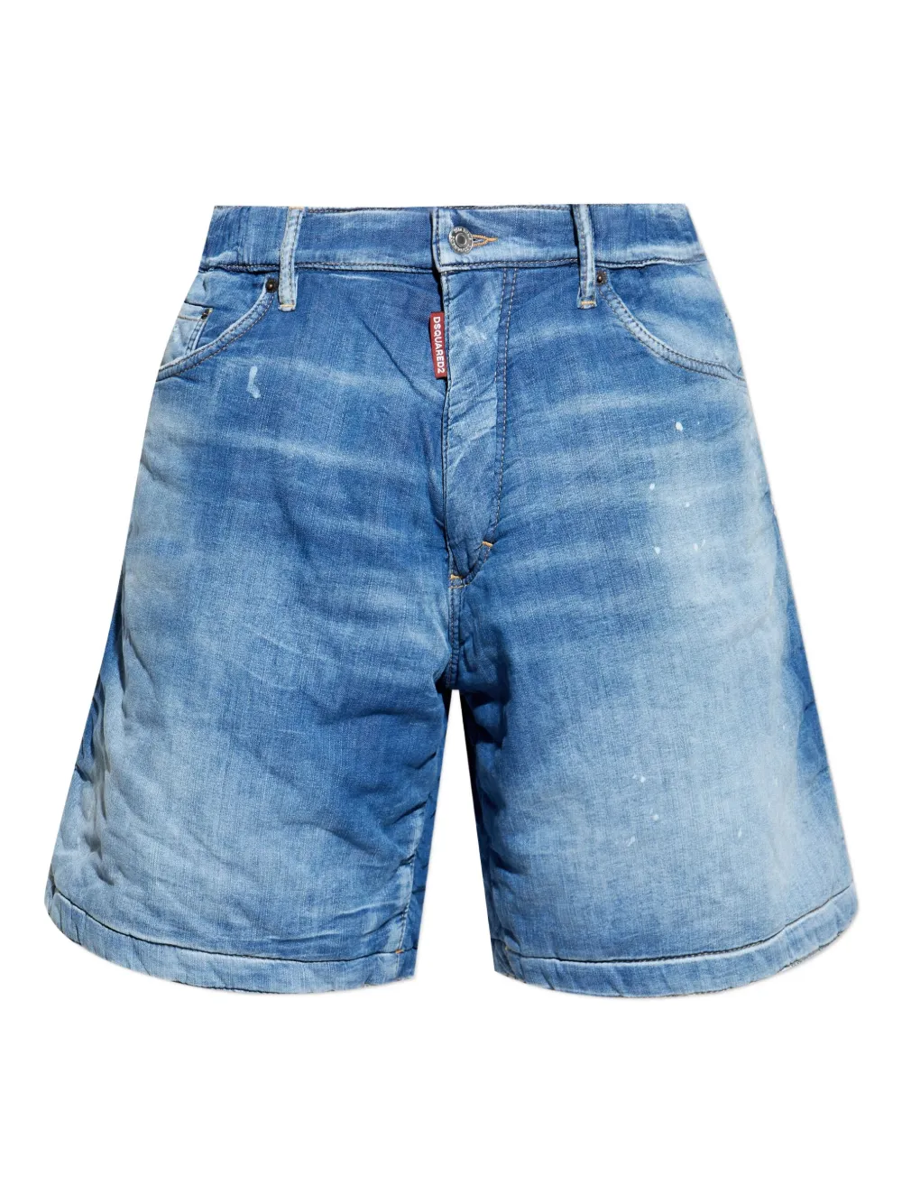 

Джинсовые шорты с эффектом разбрызганной краски Dsquared2, синий
