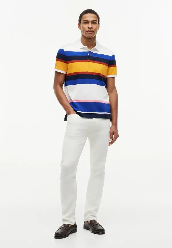 Поло Tommy Hilfiger, модель Varied Roadmap, синяя полоска / мульти 02 — фото 2