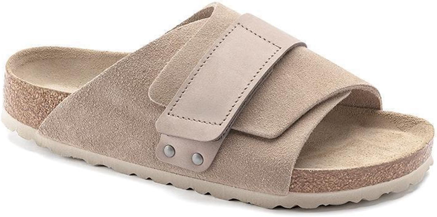 

Мужские шлепанцы GHYUBYER из коровьей замши, женские летние тапочки, шлепанцы с пробковой стелькой, открытый носок для дома и улицы (Цвет: розовый, Размер: 41 EU)