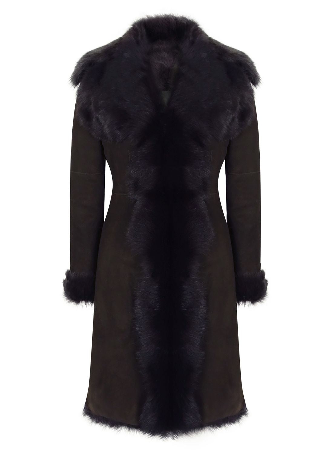 

Роскошная замшевая овчинная шуба длиной 3/4 TruClothing, коричневый