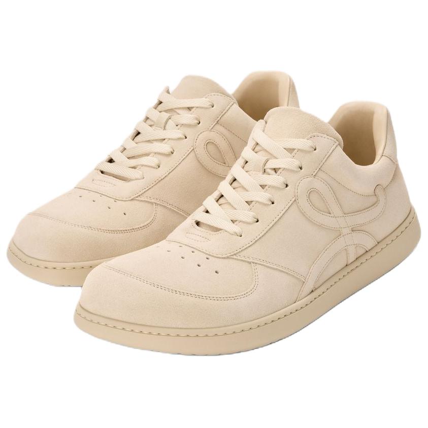 Loewe Мужские низкие скейтбордные кроссовки Jambo Split Cow Leather, высота подошвы 2,5 см, бежевые — фото 4
